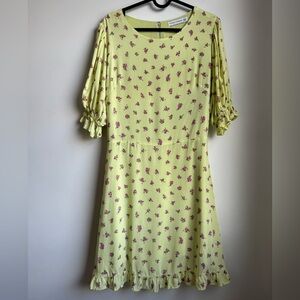 Faithfull the Brand Yellow and Purple Floral Dress